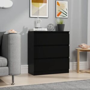 Ebern Designs Delondo 3 Drawer 70Cm W Chest black 77.0 H x 70.0 W x 40.0 D cm