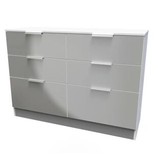 Brayden Studio Aftin 6 Drawer 112Cm W Double Dresser gray/white 79.5 H x 112.0 W x 41.5 D cm
