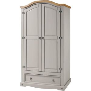 Brambly Cottage Bridewell 2 Door Wardrobe gray 190.0 H x 100.0 W x 51.0 D cm