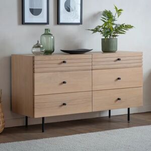 17 Stories Greggery 6 Drawer 131Cm W Solid Wood Chest of Drawers brown 72.0 H x 131.0 W x 45.0 D cm