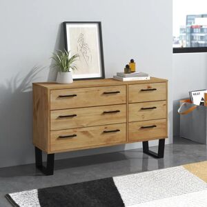 Wade Logan Ritzman 6 Drawer 119.3cm W Double Dresser brown 73.6 H x 119.3 W x 39.5 D cm