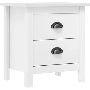 August Grove Perley Bedside Cabinet Hill 46x35x49.5 cm Solid Pine Wood white 49.5 H x 46.0 W x 35.0 D cm