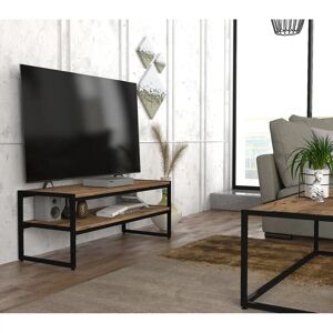 Alpen Home Ginza Tv Stand Atlantic Pine black/brown 38.0 H x 100.0 W x 40.0 D cm