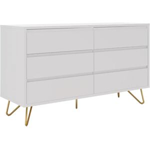 Canora Grey Hamlett 6 Drawer Chest white 70.0 H x 120.0 W x 40.0 D cm