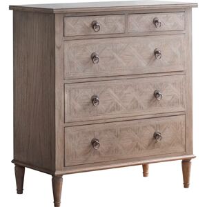 Fernleaf Mandie 5 Drawer 90Cm W Solid Wood Chest Of Drawers brown/gray 102.0 H x 90.0 W x 45.0 D cm