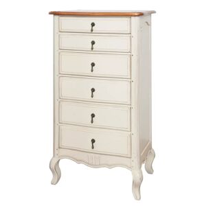 Fleur De Lis Living Deskins 6 Drawer Chest white/brown 116.0 H x 66.0 W x 45.0 D cm