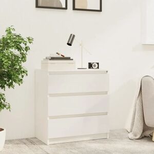 Ebern Designs Calbert Bedside Cabinet 60 x 36 x 64 cm Solid Wood Fir white 64.0 H x 60.0 W x 36.0 D cm