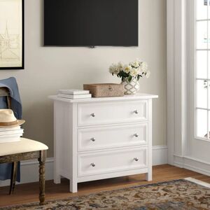 Mack + Milo Jarin 3 Drawer 84Cm W Chest Of Drawers white/brown 74.0 H x 84.0 W x 44.0 D cm