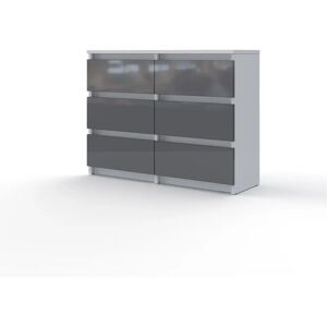 Ebern Designs Ennen 6 Drawer 106Cm W Double Dresser gray 81.0 H x 106.0 W x 30.0 D cm