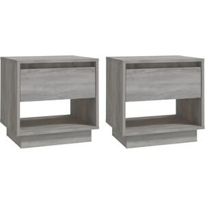 Ebern Designs Geraine Bedside Cabinets 2 pcs 45x34x44 cm Engineered Wood gray 44.0 H x 45.0 W x 34.0 D cm