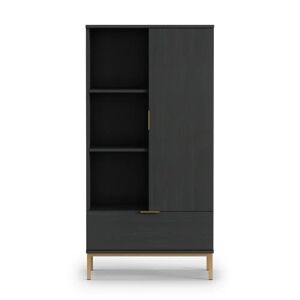Canora Grey Aldus 140cm H x 70cm W Metal Frame Bookcase black 140.0 H x 70.0 W x 41.0 D cm