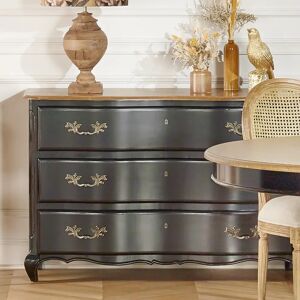 SERRENA Ready Assembled Chest of Drawers Black by Robin Interiors black/brown/green 85.0 H x 130.0 W x 50.0 D cm