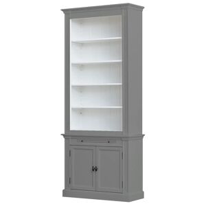 Rosalind Wheeler Beven Bookcase gray/white 240.0 H x 100.0 W x 40.0 D cm