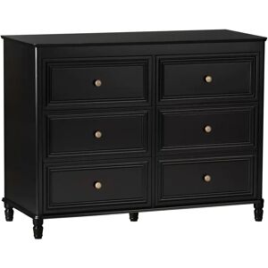 Ophelia & Co. Liza 6 Drawer 120Cm W Solid Wood Double Dresser black/brown 89.0 H x 120.0 W x 49.0 D cm