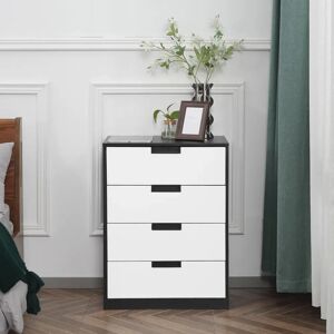 Latitude Run Lakieta 3 Drawer 60Cm W Chest of Drawers black/brown/white 80.0 H x 60.0 W x 40.0 D cm