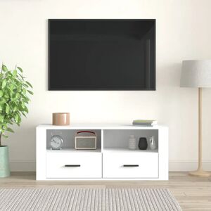 17 Stories TV Cabinet White 100X35x40 Cm Engineered Wood white 40.0 H x 100.0 W x 35.0 D cm