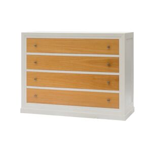 Ebern Designs Ditmas 4 Drawer Chest white/brown 100.0 H x 132.0 W x 54.0 D cm