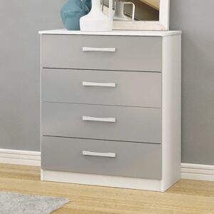 17 Stories Marquitta 4 Drawer 76.6Cm W Dresser gray/white 89.0 H x 76.6 W x 37.9 D cm