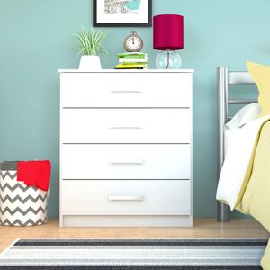 17 Stories Marquitta 4 Drawer 76.6Cm W Dresser white 89.0 H x 76.6 W x 37.9 D cm