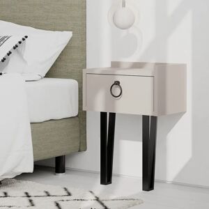 Ebern Designs David-Jack 1 Drawer Bedside Table white/brown 54.0 H x 40.0 W x 23.8 D cm