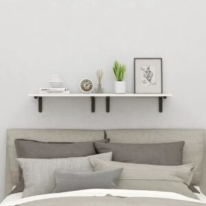 Canora Grey Alif 2 Piece Solid Wood Floating Shelf white/black 10.0 H x 41.5 W x 14.5 D cm
