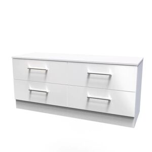 Brayden Studio Akiyra 4 Drawer 112Cm W Double Dresser brown/white 50.5 H x 112.0 W x 41.5 D cm