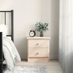 Ebern Designs vidaXL Bedside Cabinet ALTA 41x35x41 cm Solid Wood Pine white/brown 40.5 H x 43.0 W x 35.0 D cm