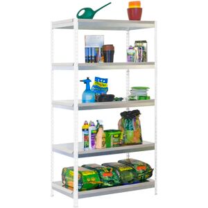 WFX Utility Simongarden 5 Shelf Shelving Unit gray/white 200.0 H x 100.0 W x 60.0 D cm