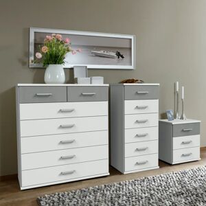 Latitude Run Arango 3 Drawer Bedside Table brown/gray/white 58.0 H x 46.0 W x 40.0 D cm