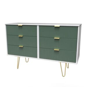 Canora Grey Amilyn 6 Drawer 112Cm W Double Dresser green/white 79.5 H x 112.0 W x 41.5 D cm