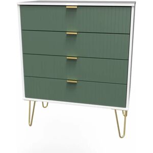 Canora Grey Alojz 4 - Drawer Chest of Drawers green/white 88.5 H x 76.5 W x 41.5 D cm