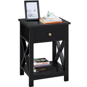 Brambly Cottage Gillenwater 1 Drawer Bedside Table gray/black 55.0 H x 40.0 W x 30.0 D cm