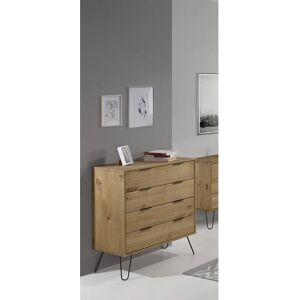 Hykkon Cashel 4 Drawer Chest of drawers, industrial design brown/green 90.3 H x 76.5 W x 39.5 D cm