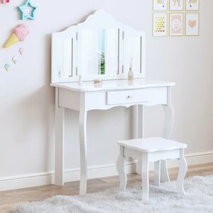 Harriet Bee Giglio Kids Dressing Table Set with Mirror white 105.0 H x 70.0 W x 35.0 D cm