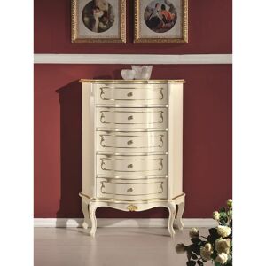 Astoria Grand Buenrostro 5 Drawer 78 "W Chest Of Drawers white/brown 106.0 H x 78.0 W x 36.0 D cm