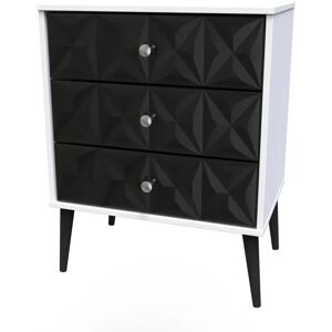 Corrigan Studio Herta 3 - Drawer Chest of Drawers white/black 74.0 H x 57.5 W x 39.5 D cm