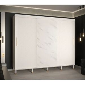 Canora Grey Alauna Sliding Wardrobe white 208.0 H x 250.0 W x 62.0 D cm