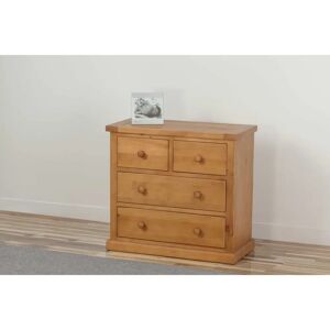 Gracie Oaks Shoshone 4 Drawer 80Cm W Solid Wood Chest of Drawers brown/green 74.0 H x 80.0 W x 38.0 D cm