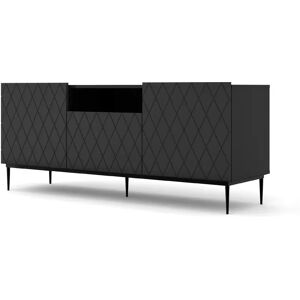 Canora Grey Diuna Tv Cabinet - Black Matt /black Legs black 60.0 H x 145.0 W x 40.0 D cm