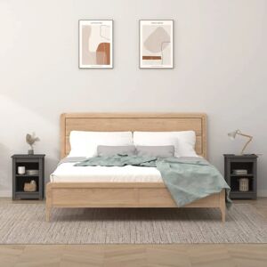 Brayden Studio Bedside Cabinets 2 Pcs 40X35x55 Cm Solid Wood Pine gray 55.0 H x 40.0 W x 35.0 D cm