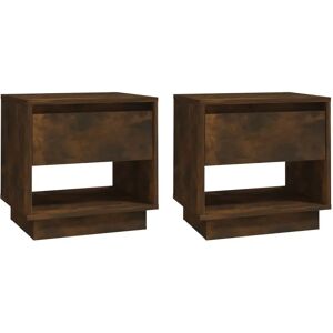 Ebern Designs Geraine Bedside Cabinets 2 pcs 45x34x44 cm Engineered Wood brown 44.0 H x 45.0 W x 34.0 D cm