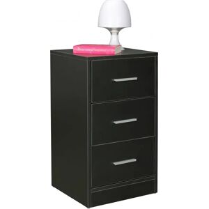 17 Stories 3 Drawer Bedside Table gray/black 68.0 H x 37.5 W x 35.0 D cm