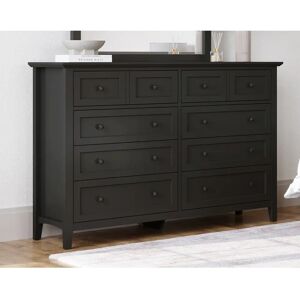 Blue Elephant 8 Drawer 152.4 W Double Dresser black 106.7 H x 152.4 W x 48.3 D cm