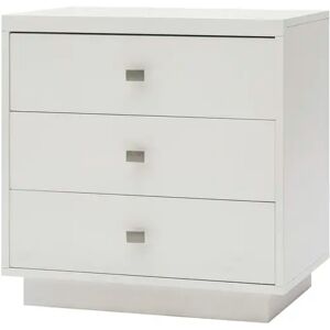 Ebern Designs Jadrien 3 Drawer Bedside Table brown/white 47.0 H x 46.0 W x 33.0 D cm