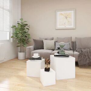 Alpen Home Liyuan Side Tables 3 Pcs Chipboard white 18.0 H x 18.0 W x 0.0 D cm