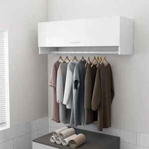 Ebern Designs Ayanle 1 Door Wardrobe white/black 35.0 H x 100.0 W x 32.5 D cm