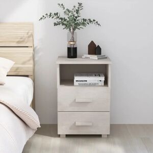 Ebern Designs Bedside Cabinet Light Grey 40X35x62 Cm Solid Wood Pine white 62.0 H x 40.0 W x 35.0 D cm