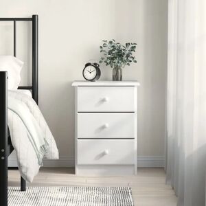 Ebern Designs vidaXL Bedside Cabinet ALTA 41x35x55.5 Solid Wood Pine white 55.0 H x 41.0 W x 35.0 D cm