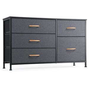 Ebern Designs Leahla 5 Drawer 100cm W Steel Double Dresser black 60.0 H x 100.0 W x 30.0 D cm
