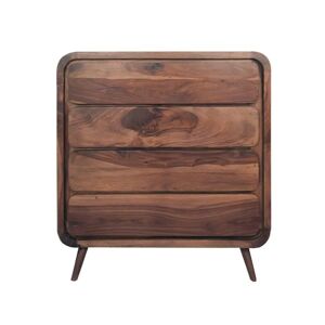 Union Rustic Pappas 4 Drawer 85Cm W Solid Wood Chest Of Drawers brown 90.0 H x 85.0 W x 40.0 D cm